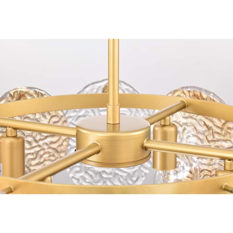 Daim 18 Inch Texed Glass Wheel Chandelier 4 Light - N/A