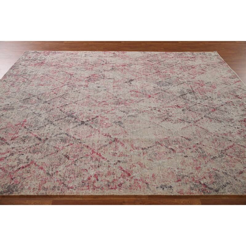 Abstract Rug Handmade Contemporary Wool Carpet - 8'0"x 9'11"