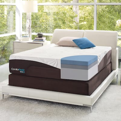 ComforPedic from Beautyrest Choose Your Comfort 10-inch Gel Memory Foam Mattress Set - White - White/Brown