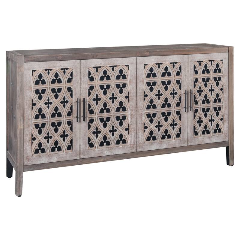 Hollow Four Door Antique Cabinet, American Country Style,TV Cabinet