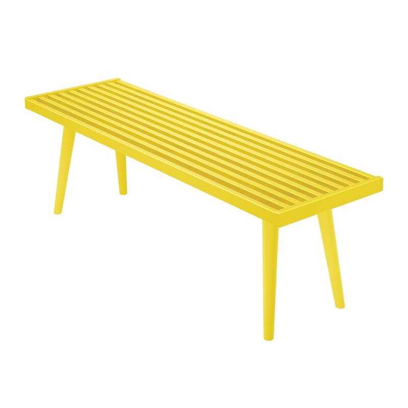 Plank and Beam Mid Century Double Wood Entryway Bench
