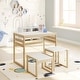 preview thumbnail 8 of 18, Max & Finn Signy Kids Table and 2 Chairs Set with Adjustable Heights, Pink/White
