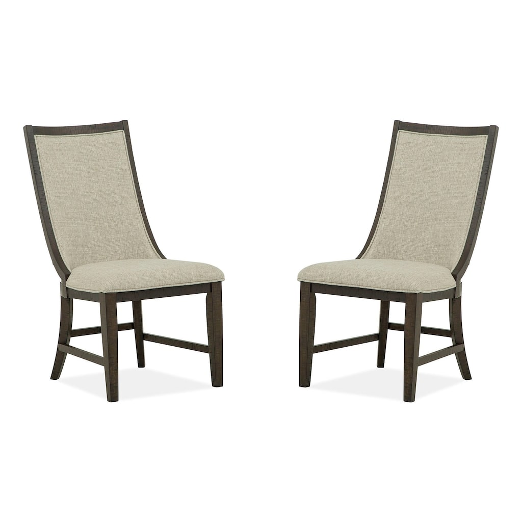 Magnussen Home Westley Falls Graphite Upholstered Host Chair Two Pack - 21.5''W x 27.13''D x 42''H