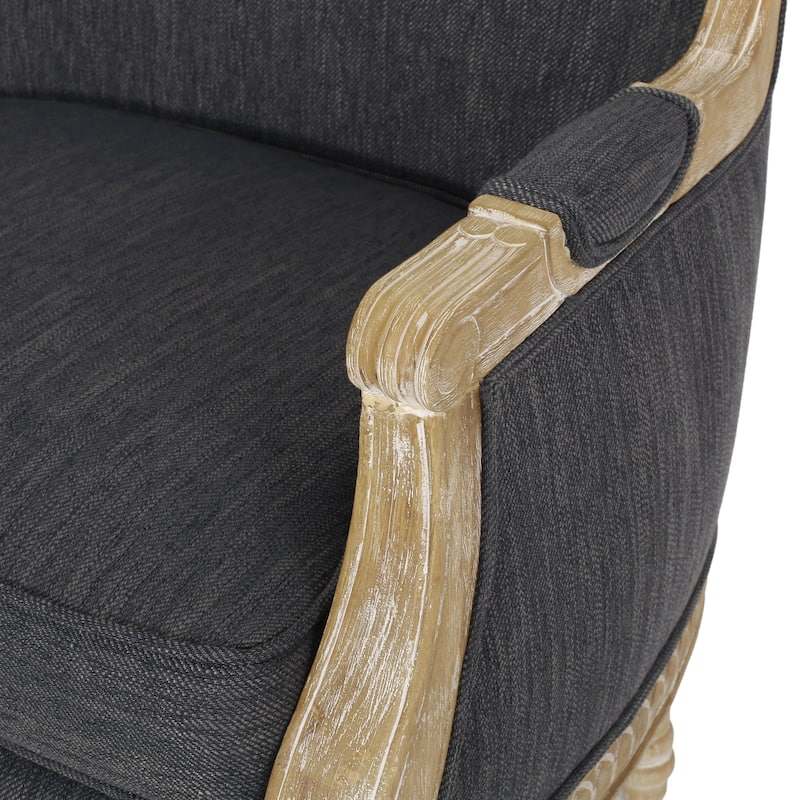 Modern 35" Upholstered Club Chair with Rubber Wood Frame for Living Room