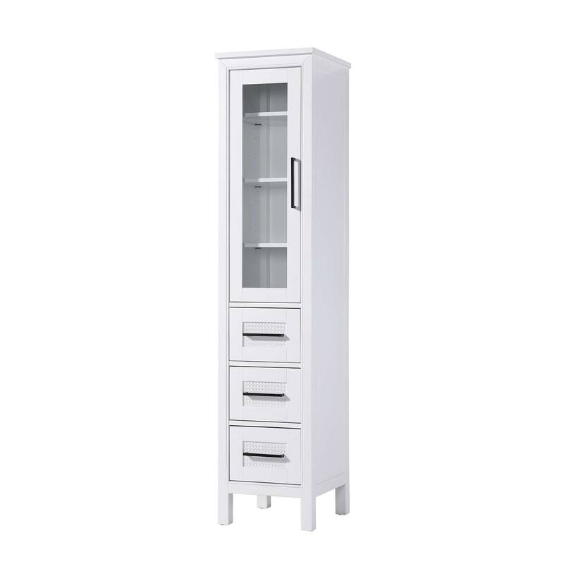 Winslow 16-28 Inch Bath Storage Glass Cabinet