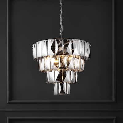 SAFAVIEH Couture Collection Jaylee 78" Crystal 4 Tier Chandelier - 23" W x 23" D x 78" H