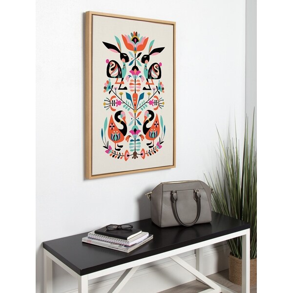 Kate and Laurel Sylvie Floral Bunny Framed Canvas by Rachel Lee. Opens flyout.