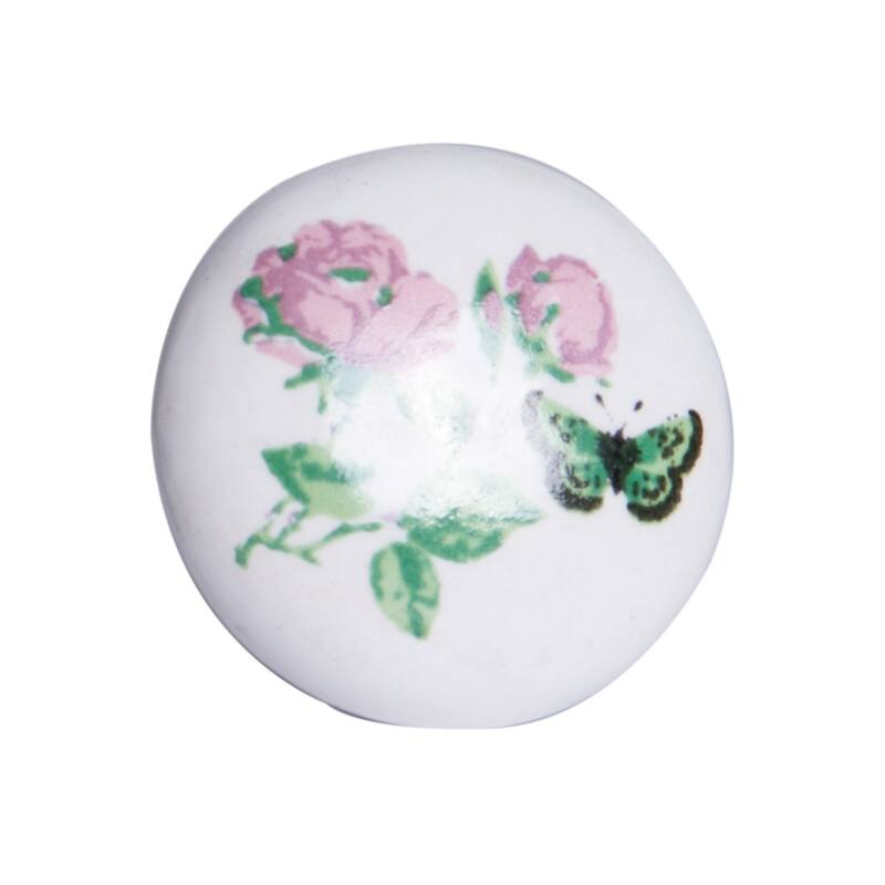 HomeRoots 1.5" x 1.5" x 1.5" Ceramic/Metal Multicolor 12 Pack Knob - 1.5" x 1.5" x 1.5"