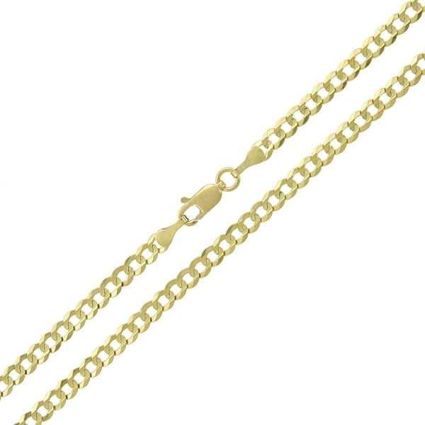 Shop 10k Yellow Gold 3 5mm Solid Cuban Curb Link Necklace Chains Gold Chain For Men Women 100 Real 10k Gold Overstock 12090842 18 Inch