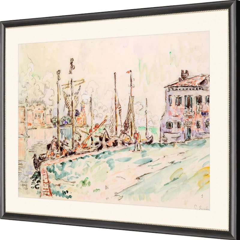 Venice Framed Art Giclee Under Glass - Multi-Color