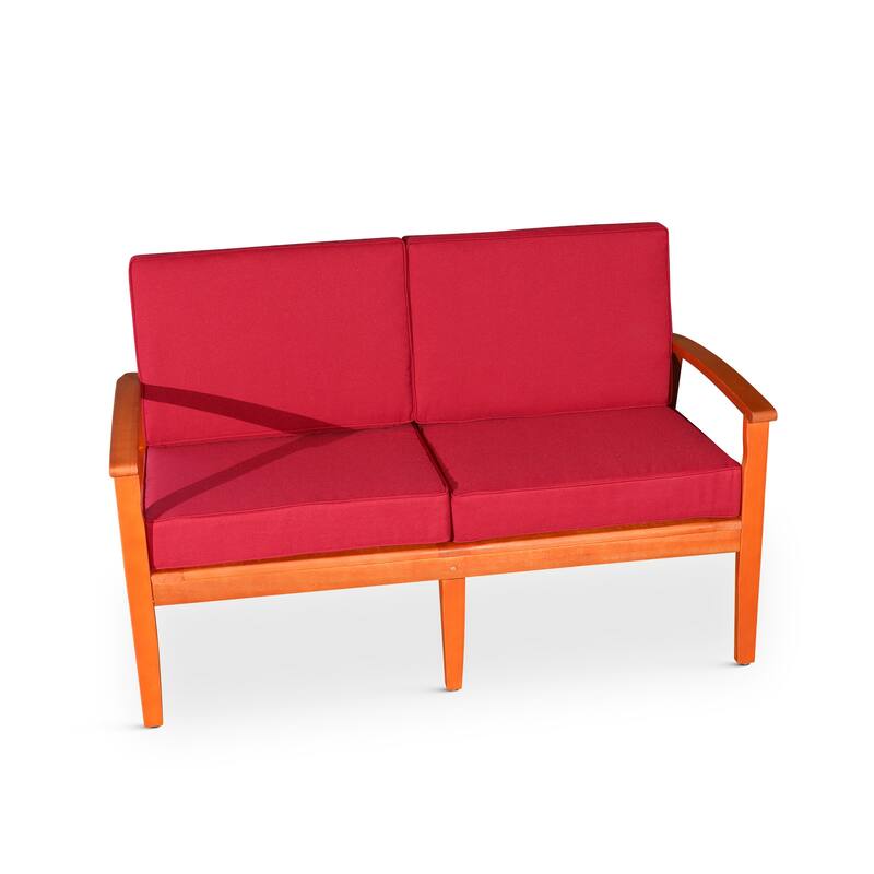 DTY Outdoor Living Longs Peak Eucalyptus Loveseat with Cushions