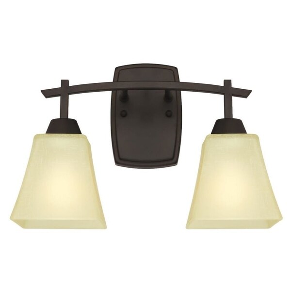 Westinghouse 6307400 Midori 15" Wide 2 Light Bathroom Vanity Light with Glass Shades