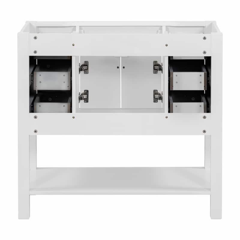 Modern Bathroom Vanity Base with 2 Soft Closing Doors and 6 Drawers (NOT INCLUDE SINK)