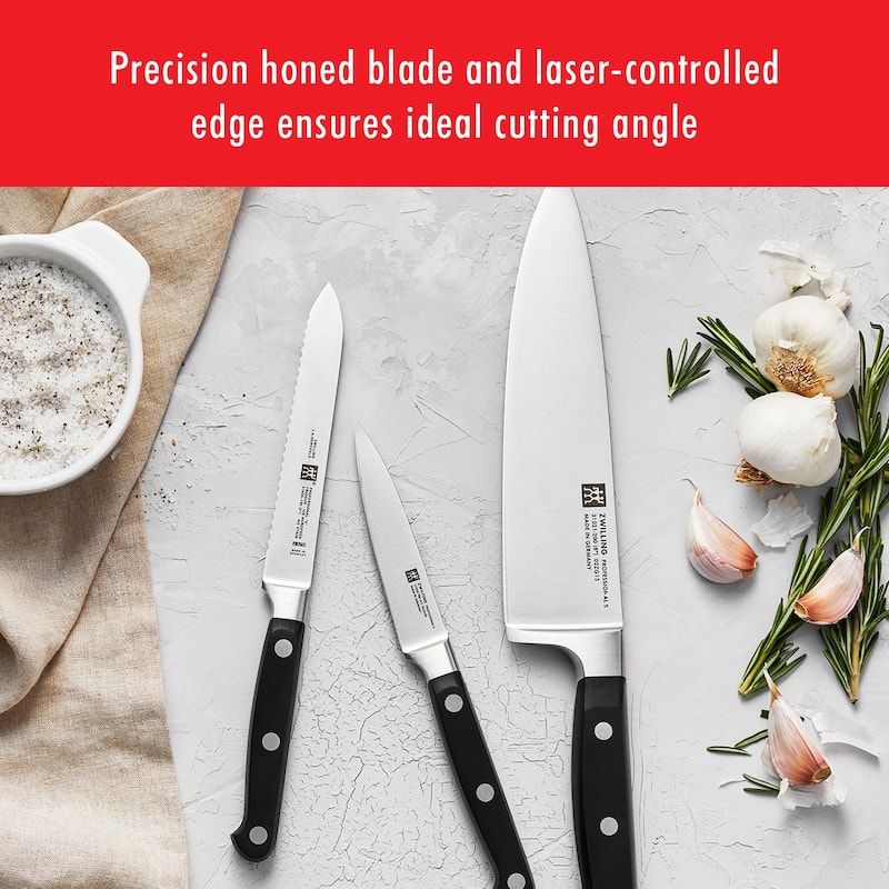 ZWILLING Professional S Knife Set with Block, Chef’s Knife, Serrated Utility Knife, 7 Piece, Bamboo - 7-pc