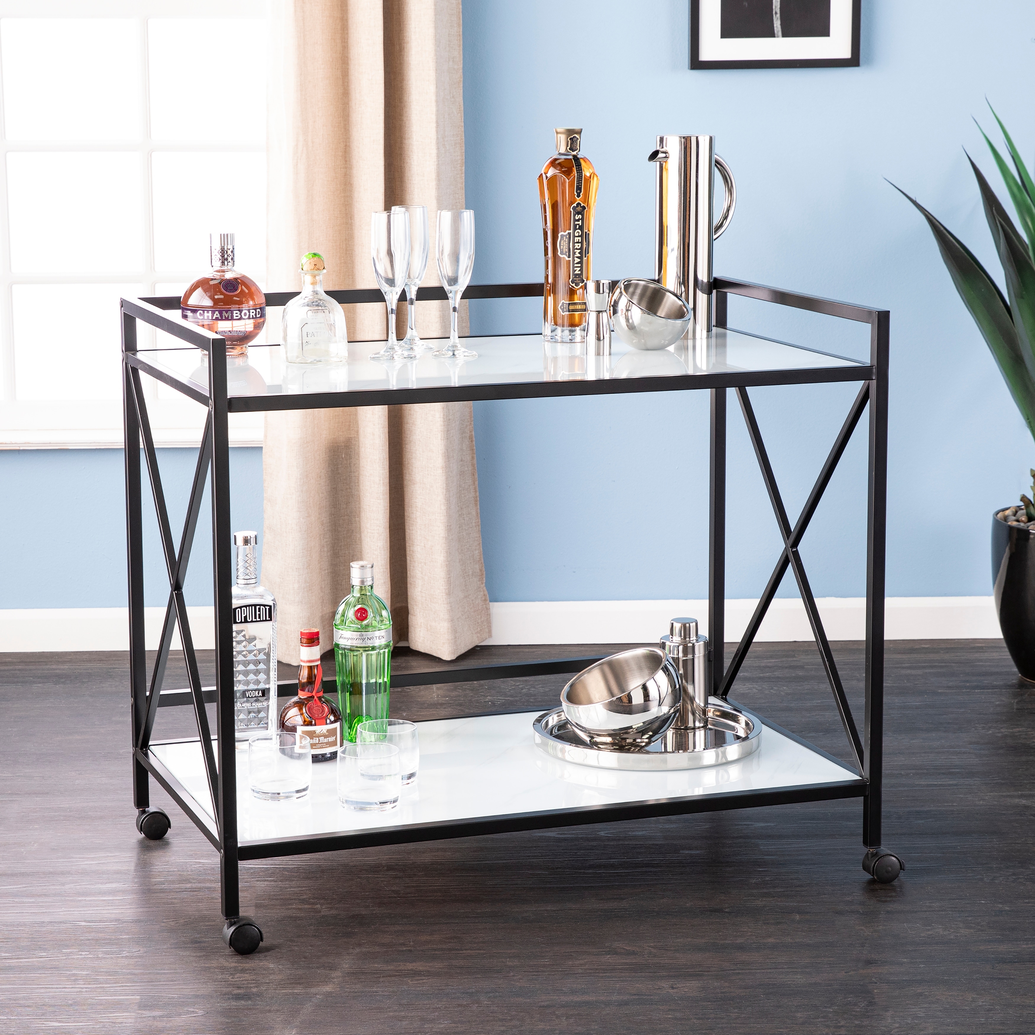 Metal Bar Cart Silver Bar Carts for the Home - Bed Bath & Beyond - 36148263