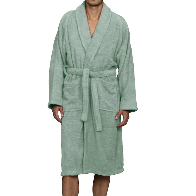100% Cotton Soft Terry Adult Unisex Lightweight Bathrobe by Superior - Extra Large - Sage