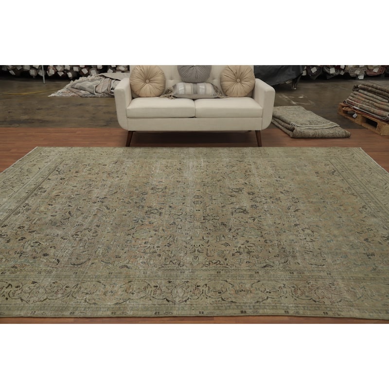 Hand Knotted Oriental 100% Wool Carpet Traditional Floral Oranges & Rust Kashan Area Rug - 11' 6'' X 8' 5''