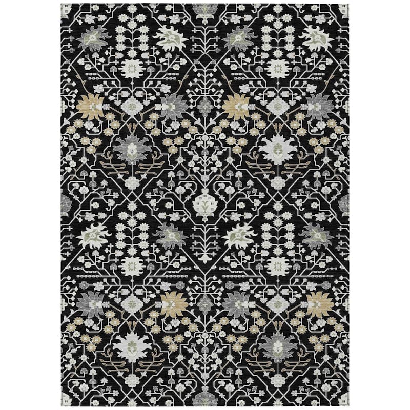 HomeRoots Oriental Traditional Rectangle Outdoor Rug
