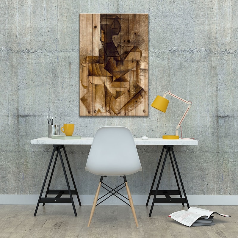 The Rower Print On Wood by Pablo Picasso - Multi-Color