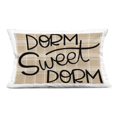 Stupell Sweet Dorm on Plaid Decorative Printed Throw Pillow Design by Mandy Ford Art + Illustration