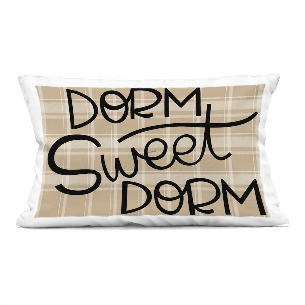 Stupell Sweet Dorm on Plaid Decorative Printed Throw Pillow Design by Mandy Ford Art + Illustration
