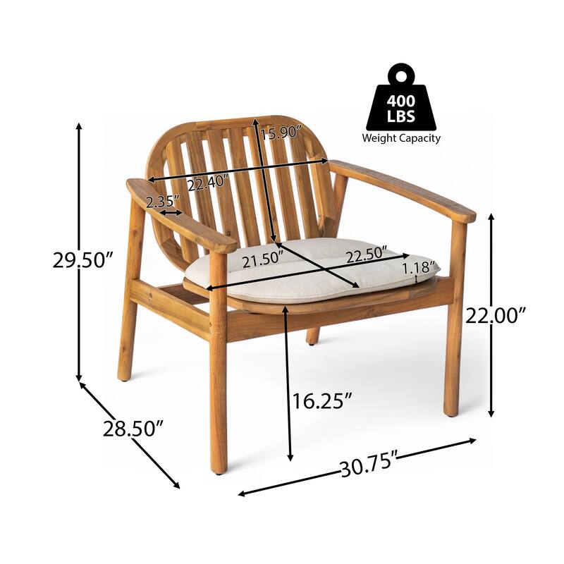 Wood Club Chairs Set of 2 Armchairs with Cushions, Lounge Chair Reading Chair Accent Chair with Slatted Back