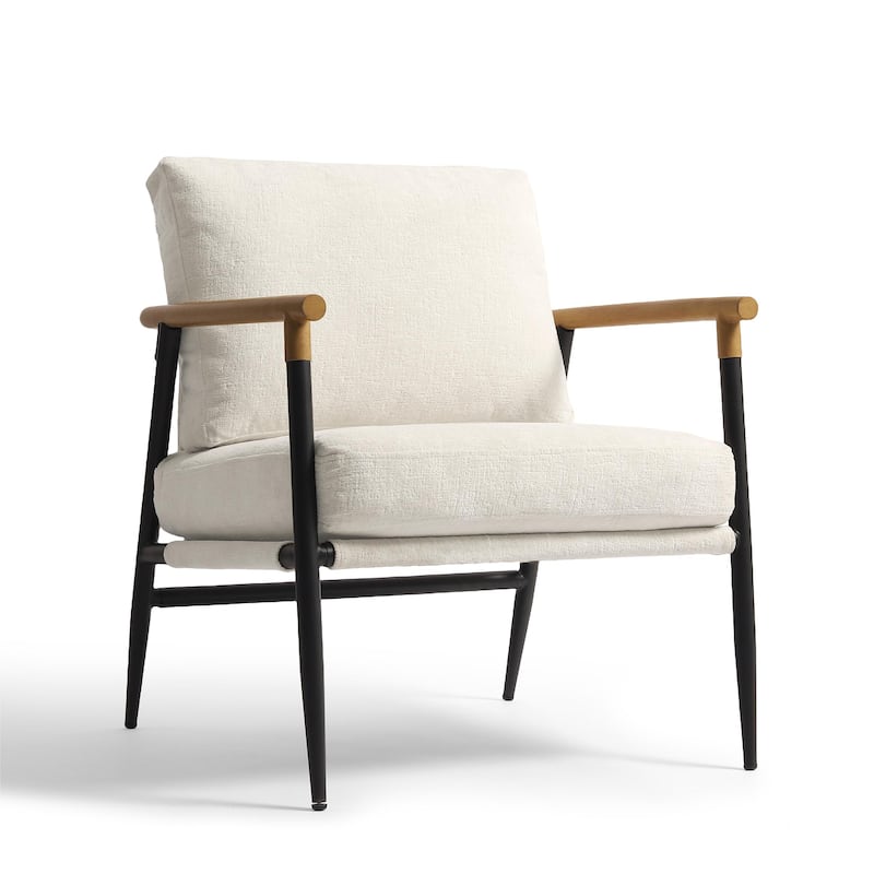 Madison 27'' W Vegan Leather/ Chenille Accent Chair set of 2