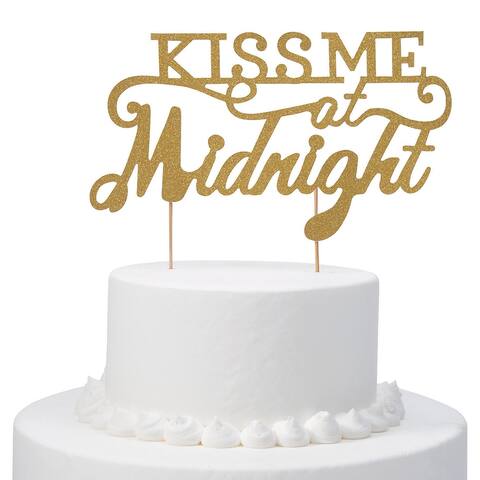 Kiss Me at Midnght Cake Topper, Wedding, Home Decor, Wedding & Bridal, 1 Piece - 8" x 7 1/2"