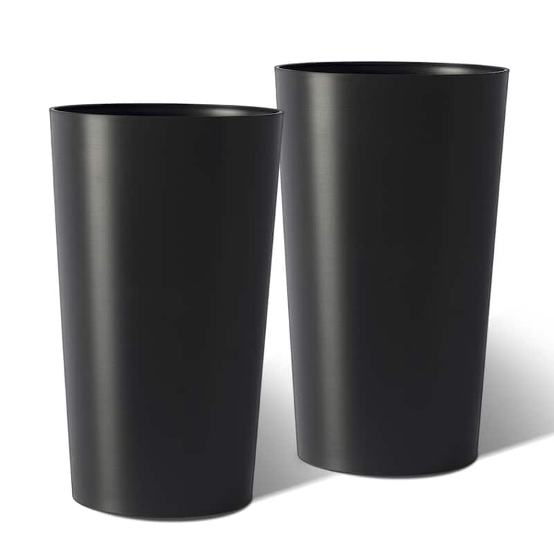 2 Pack Tall 21.7 in Planters for Outdoor Plants, Modern Tall Square Planter Box, Indoor Outdoor Porch Patio Flower Pot