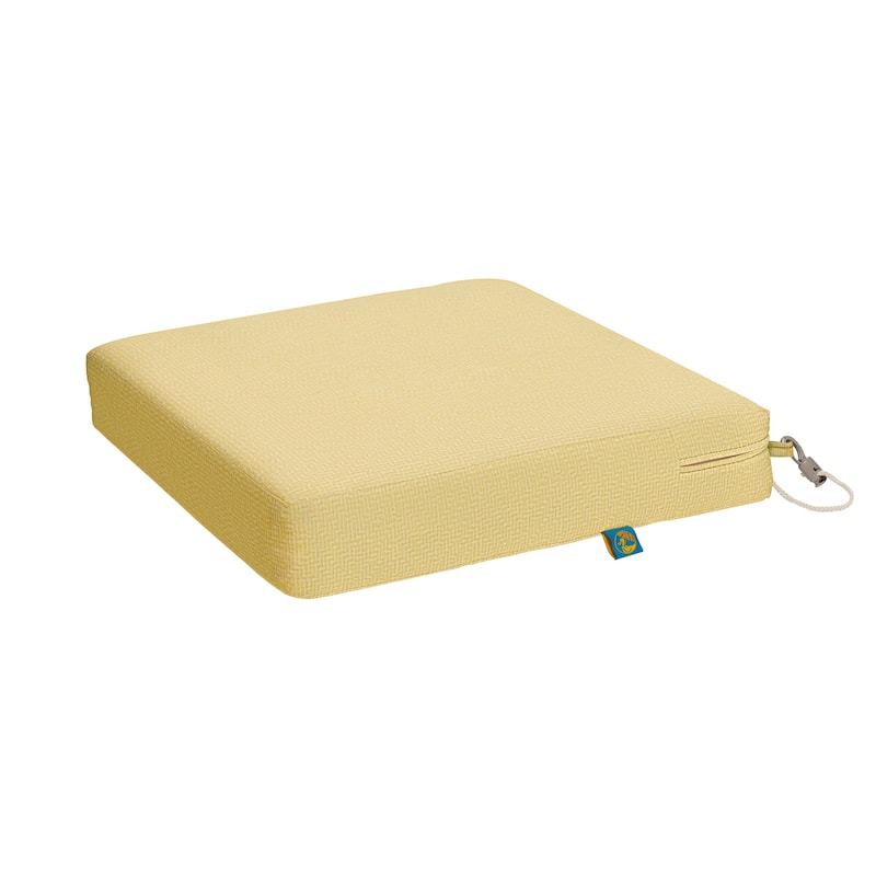Duck Covers Weekend Water-Resistant Outdoor Dining Seat Cushion - 21"W x 19"D x 3"T - Straw