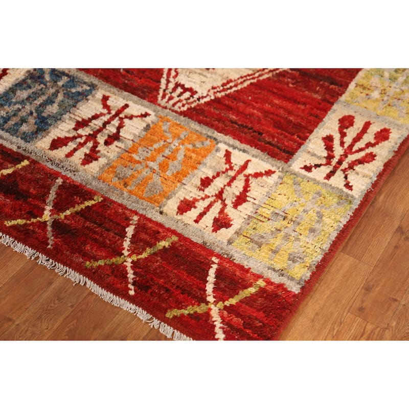 Red Moroccan Oriental Area Rug Handmade Wool Carpet - 6'9" x 9'10"