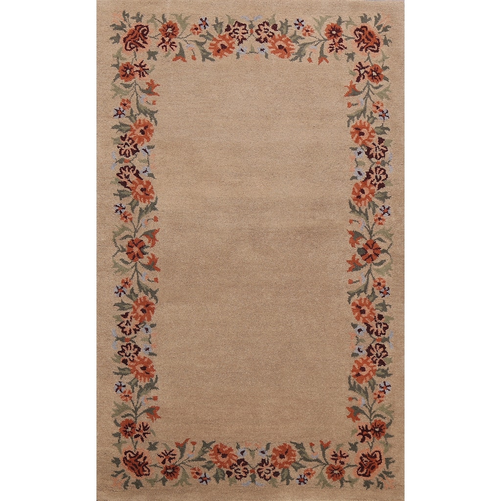 Floral Oriental Traditional Area Rug Hand-tufted Foyer Carpet - 5'0" x 8'0"