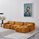 preview thumbnail 5 of 27, Daimion 4 Pieces Upholstered Sectional Yellow Velvet