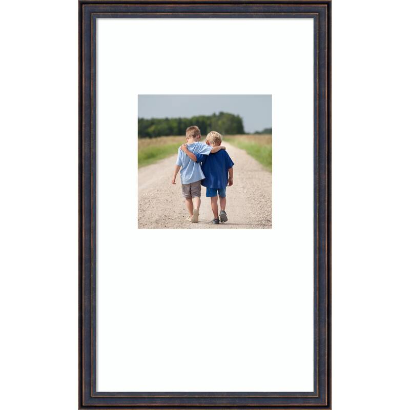 Dark Bronze Scoop Framed Picture Frame, Photo Frame - 13x22 Matted to 8x8