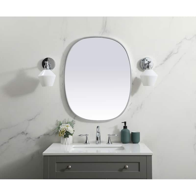 Indigo Home Metal Frame Oval Mirror 24x30 Inch