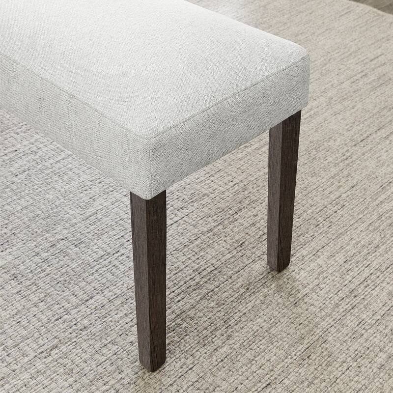 Roundhill Furniture Sorlen Contemporary Upholstered Dining Bench, Gray