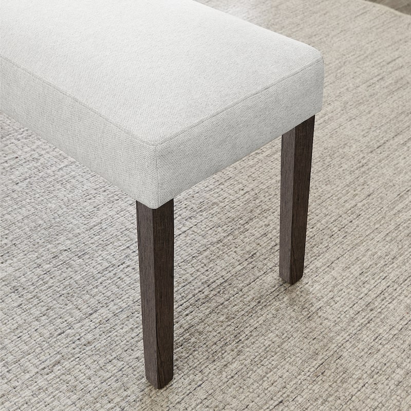 Roundhill Furniture Sorlen Modern 6-Piece Dining Set, 3D Faux Concrete Table with 4 Chairs and Bench