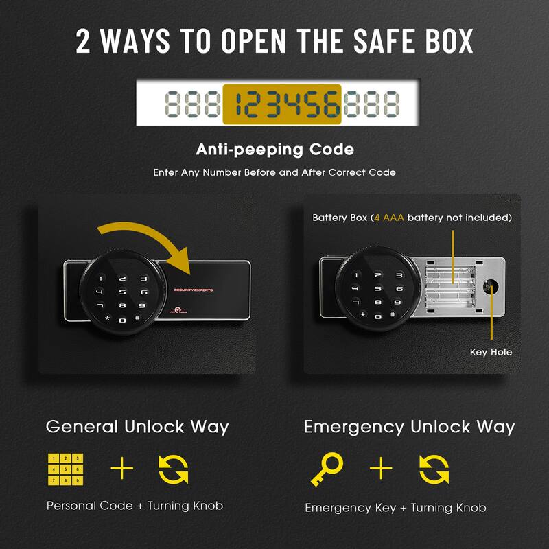 Costway 1.0 Cu Ft Electronic Digital Security Safe Box W/ Keypad & Key