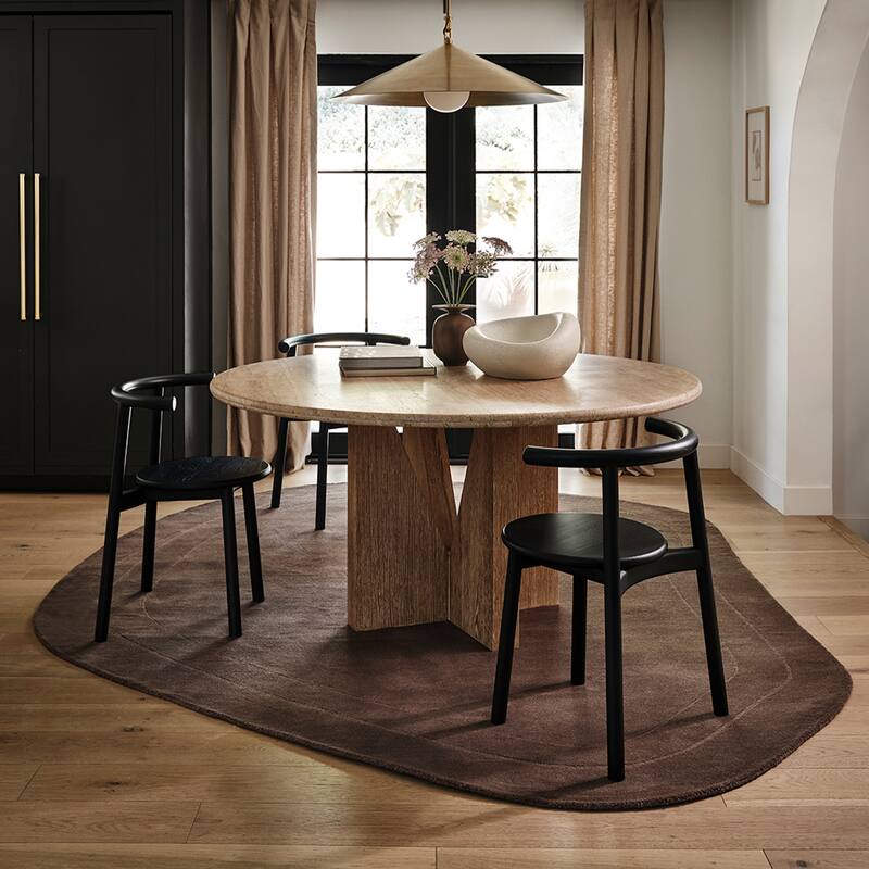Frenshe Interiors Canyon Abstract Wool Area Rug - 8'6" x 11'6" Shaped - Dark Brown