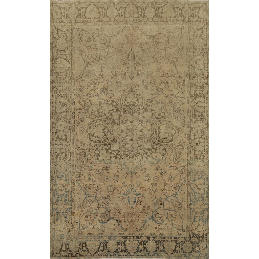 Hand Knotted Oriental 100% Wool Carpet Traditional Floral Brown Heriz Area Rug - 12' 1'' X 8' 5''