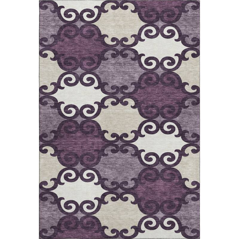 Premium Washable Super Soft Ornate Scroll Mayfield Rug