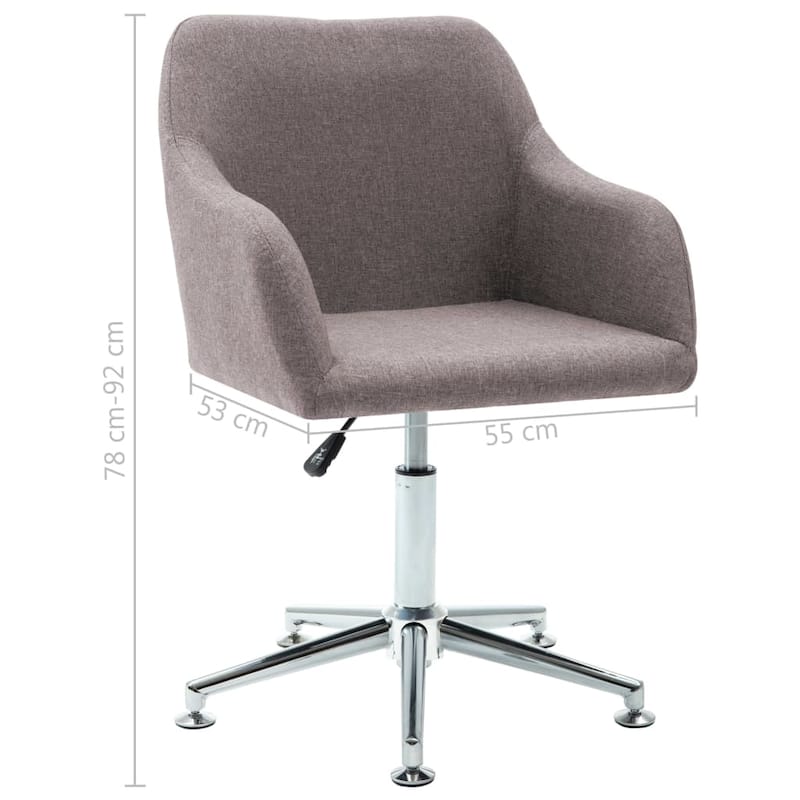 vidaXL Dining Chair 360 Degrees Swivel Accent Desk Chair with Arms Fabric - 21.7" x 20.9" x (30.7"-36.2")