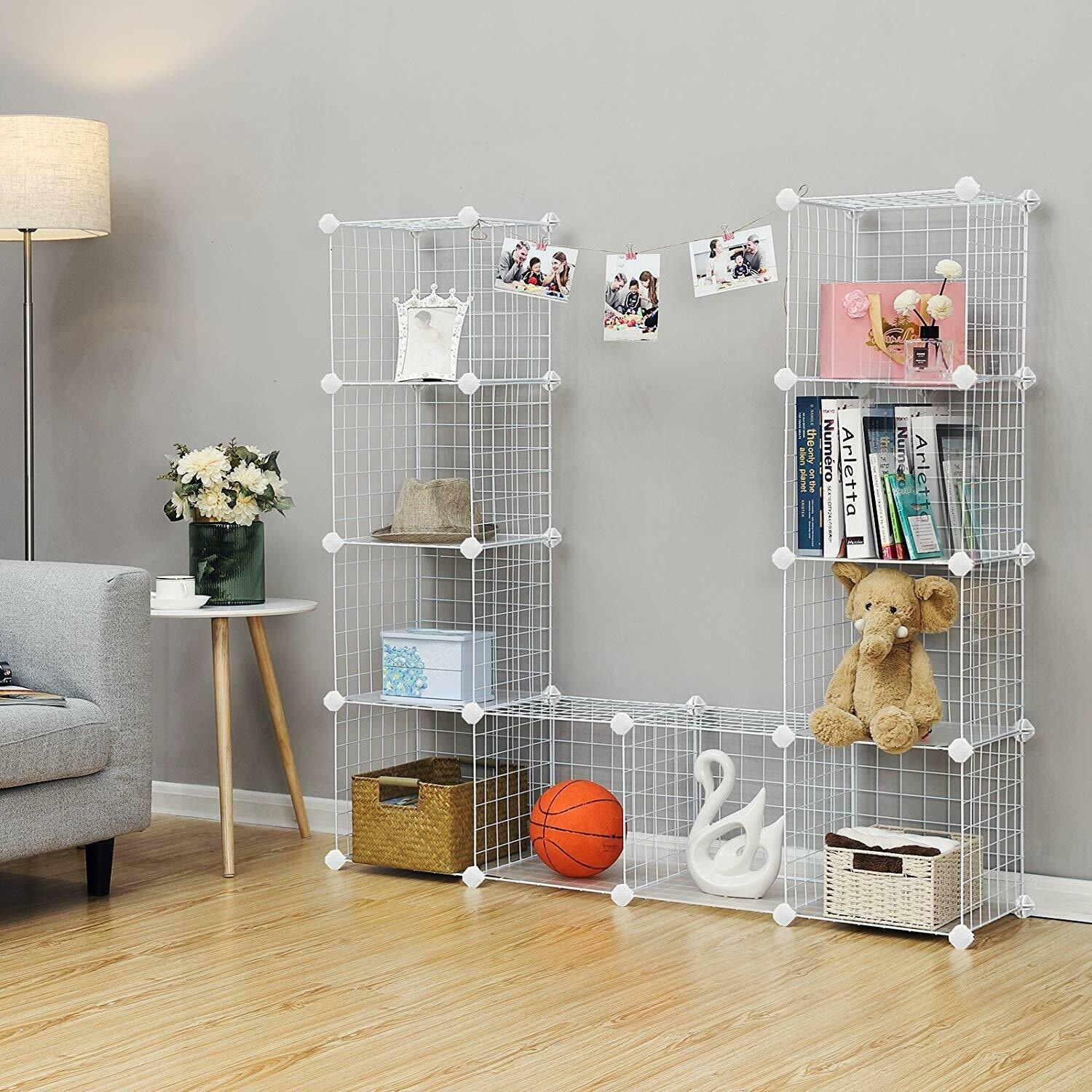 Stackable Metal Wire Cube Storage Rack Freely Combinable - Temu