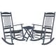 preview thumbnail 33 of 38, VEIKOUS Wood 3-piece Outdoor Rocking Chair and Folding Table Set