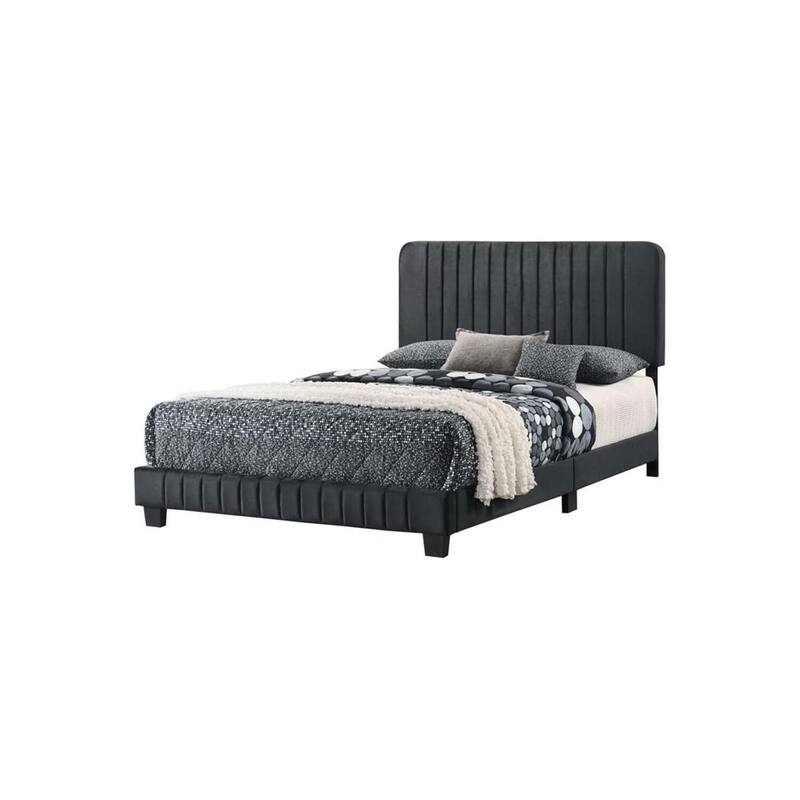 Black Full Bed with Contemporary Transitional Style, Sleek Finish and Spacious Design for Stylish Bedroom Comfort