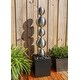 preview thumbnail 4 of 6, Jessie Stainless Steel and Black Floor Fountain - 12" x 52"