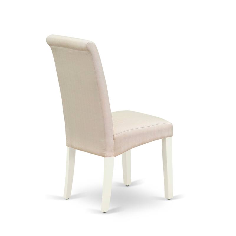 East West Furniture Barry Parson Dining Room Chairs Cream Linen