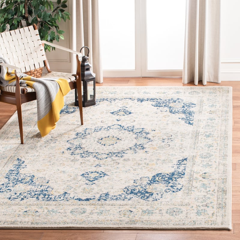 SAFAVIEH Evoke Annabel Vintage Shabby Chic Oriental Rug - 6'7" x 9' - Ivory/Blue - Rectangle