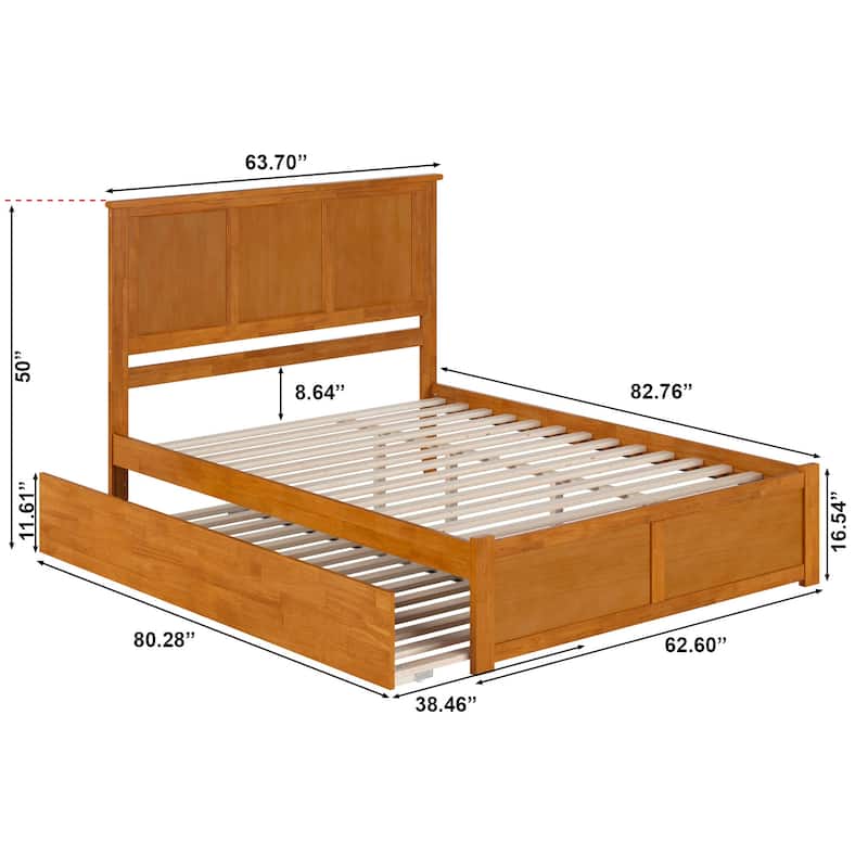 AFI Madison Platform Bed with Footboard & Twin XL Trundle