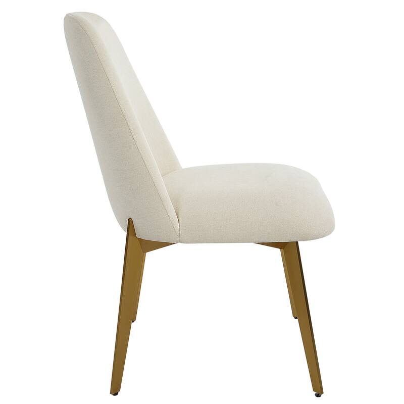 Solid upholstered Armless Dining Chair - 35" - Brown